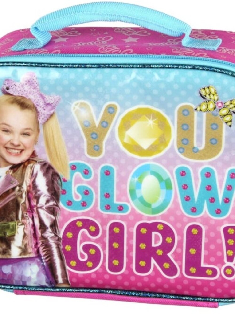 BNIP Bioworld Jojo Siwa You Glow Girl Soft Kit Insulated Lunch Box Cooler 10"